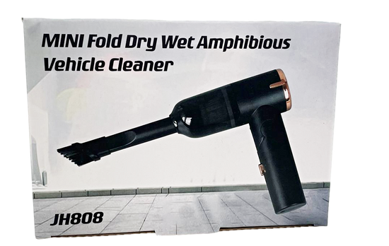 Compact Car Vacuum Cleaner Black Gold Design