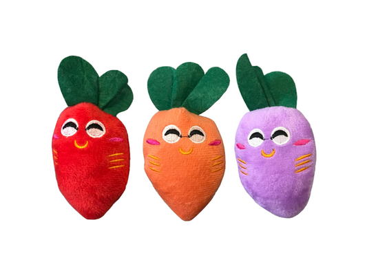 Pet Dog Squeaky Soft Toy Carrot 13 cm Assorted Colors