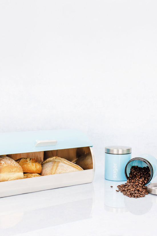 SQ Professional Gems Metal Bread Bin with 3 Canisters Skyline Collection