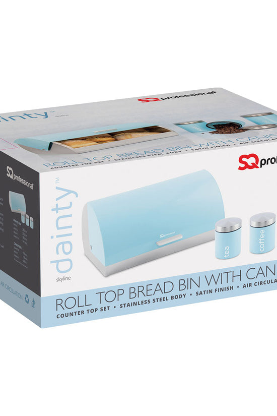 SQ Professional Gems Metal Bread Bin with 3 Canisters Skyline Collection