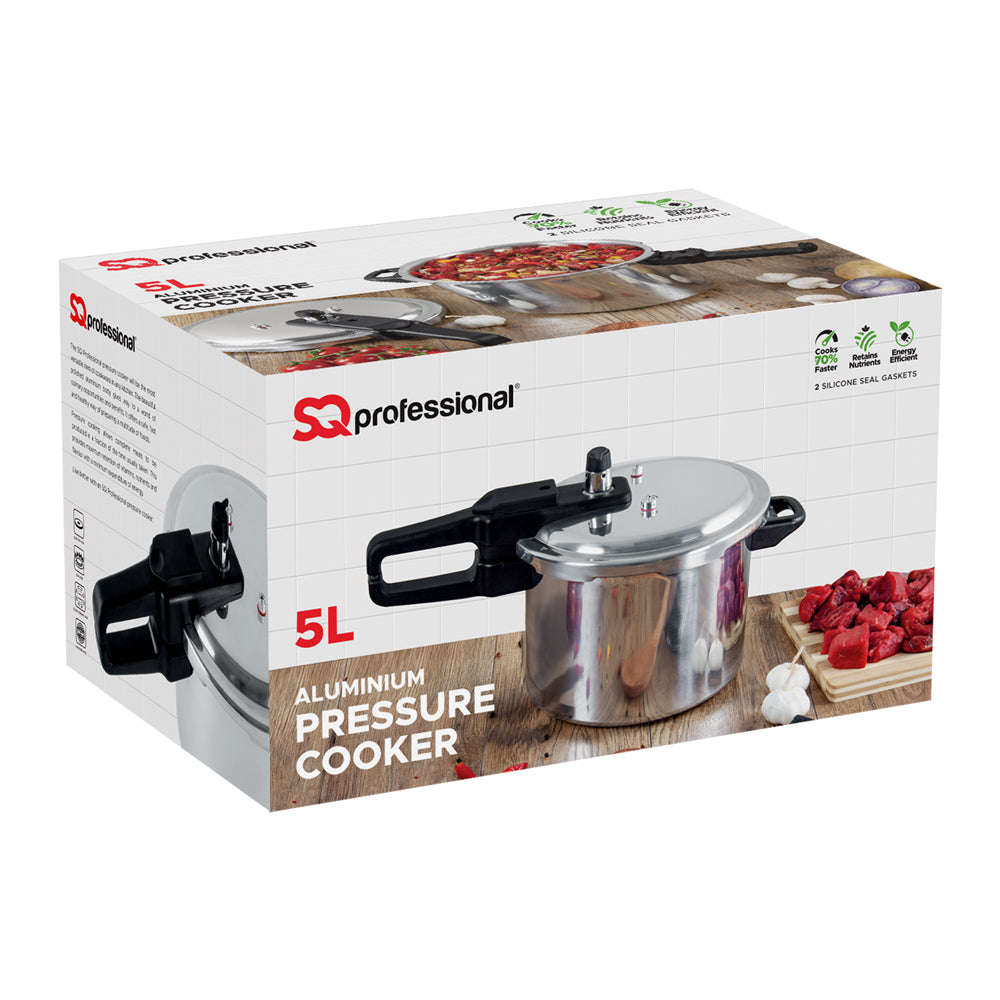 5L SQ Professional Aluminium Pressure Cooker NonInduction Compatible