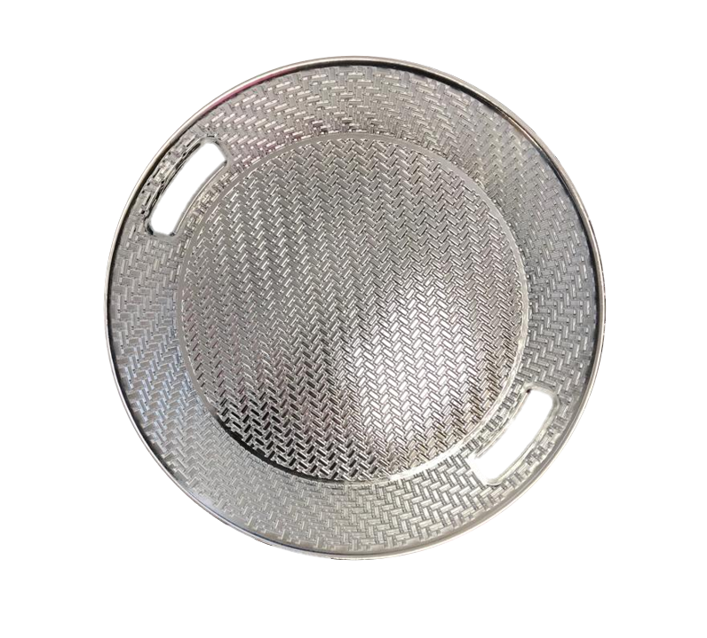 Elegant Plastic Round Serving Tray Patterned Design 26 cm