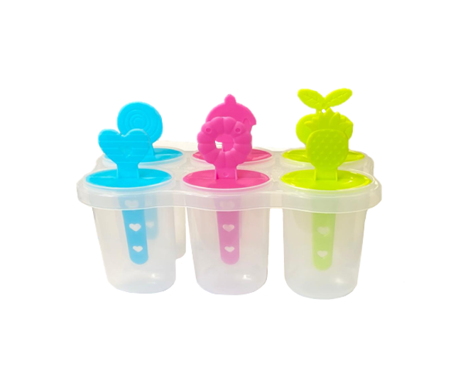 6Popsicle Plastic Ice Maker Box in Assorted Colors