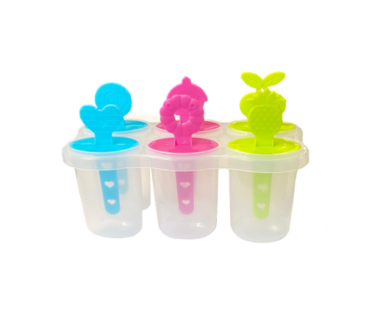 6Popsicle Plastic Ice Maker Box in Assorted Colors