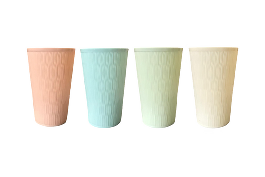 Durable Plastic Cup Tumblers Set 13 x 8 cm Set of 4