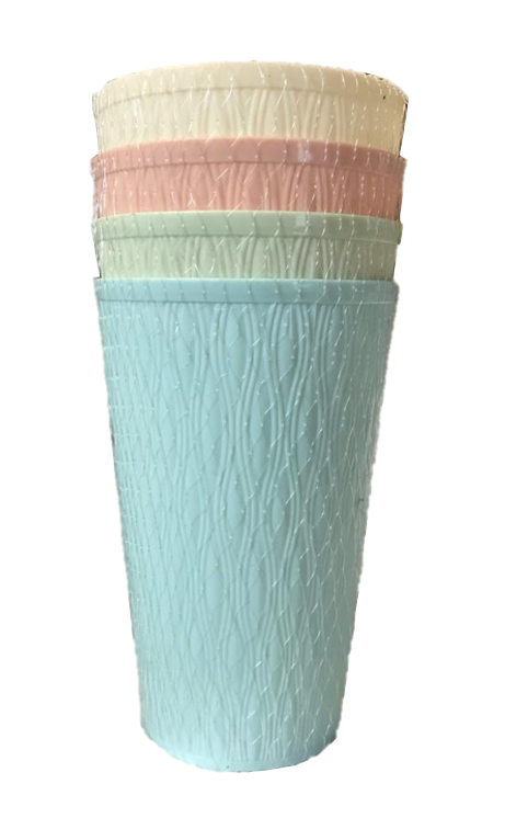 Durable Plastic Cup Tumblers Set 13 x 8 cm Set of 4