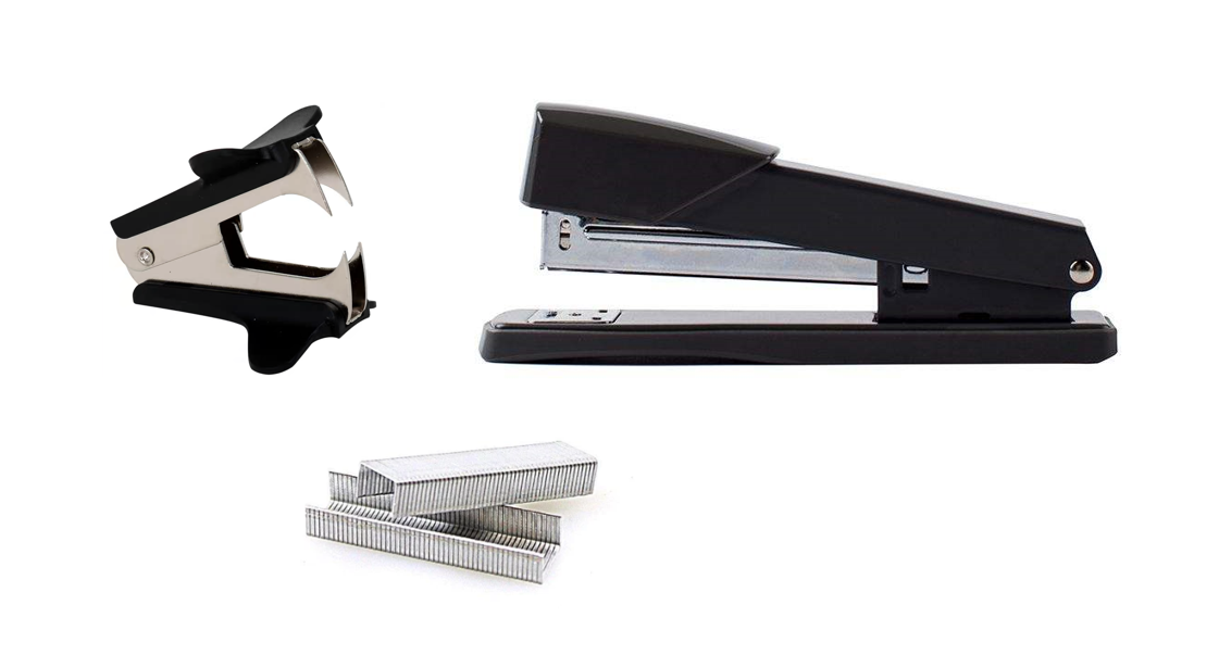 Compact Stationery Metal Stapler Set in Assorted Colors