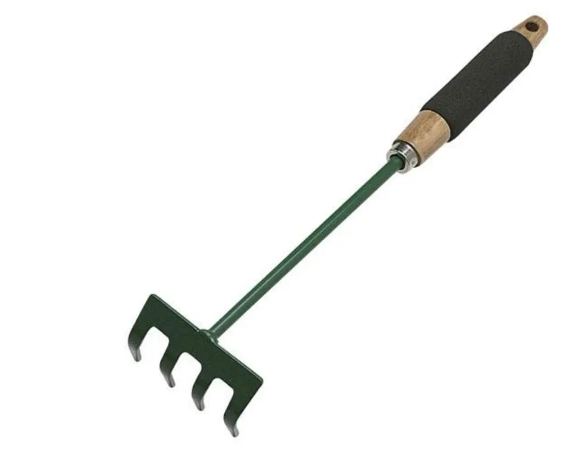 Premium 30cm Green Metal Gardening Rake for Effortless Garden Maintenance