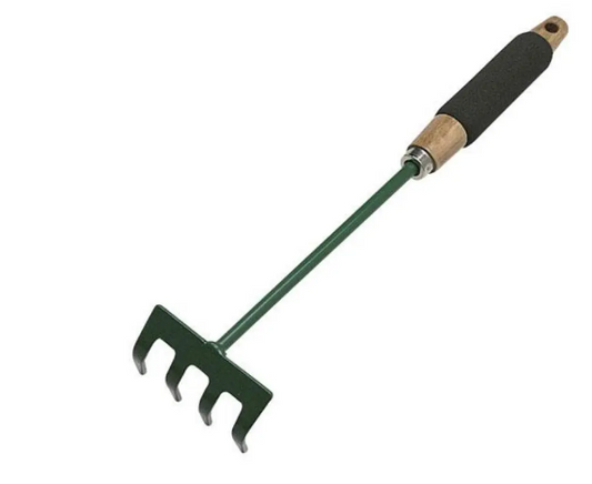 Premium 30cm Green Metal Gardening Rake for Effortless Garden Maintenance