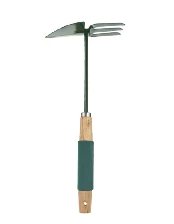 Durable Green Metal Garden Shovel and Rake Set 30 x 15 cm
