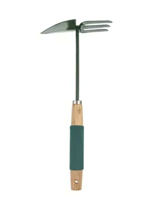 Durable Green Metal Garden Shovel and Rake Set 30 x 15 cm