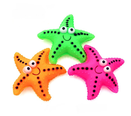 Interactive Squeaky Ocean Starfish Dog Toy Assorted Colors
