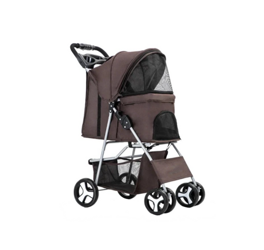 Premium Pet Dog Pram Buggy Stroller with Durable Plastic Handle