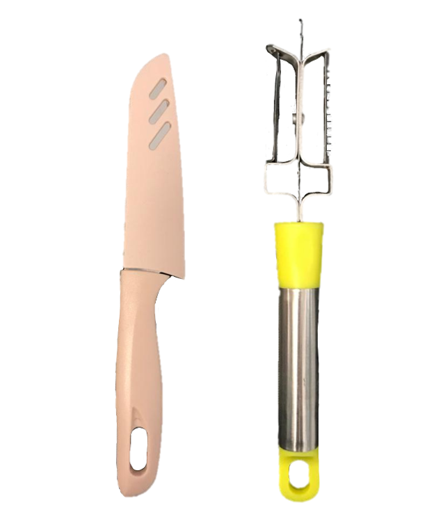 Premium Stainless Steel Double Sided Vegetable Peeler and Knife Set 20 cm