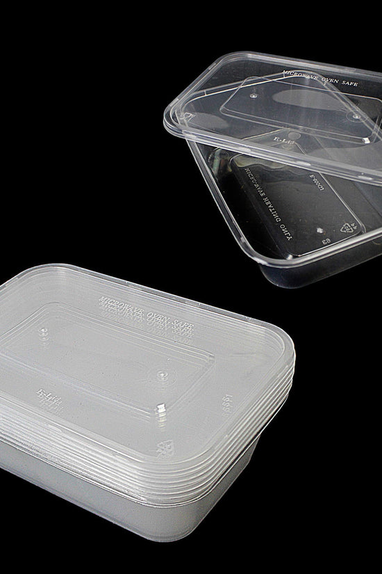 500ml Plastic Food Takeaway Containers Oven and Microwave Safe Pack of 6
