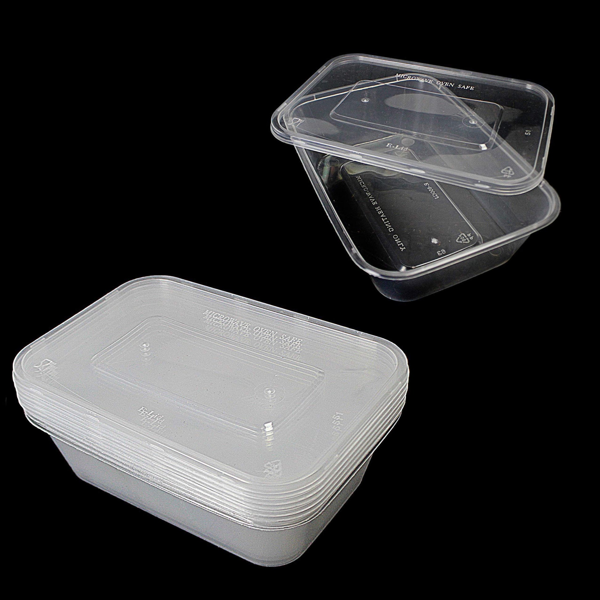 6Pack 500ml Disposable Plastic Microwave Food Containers