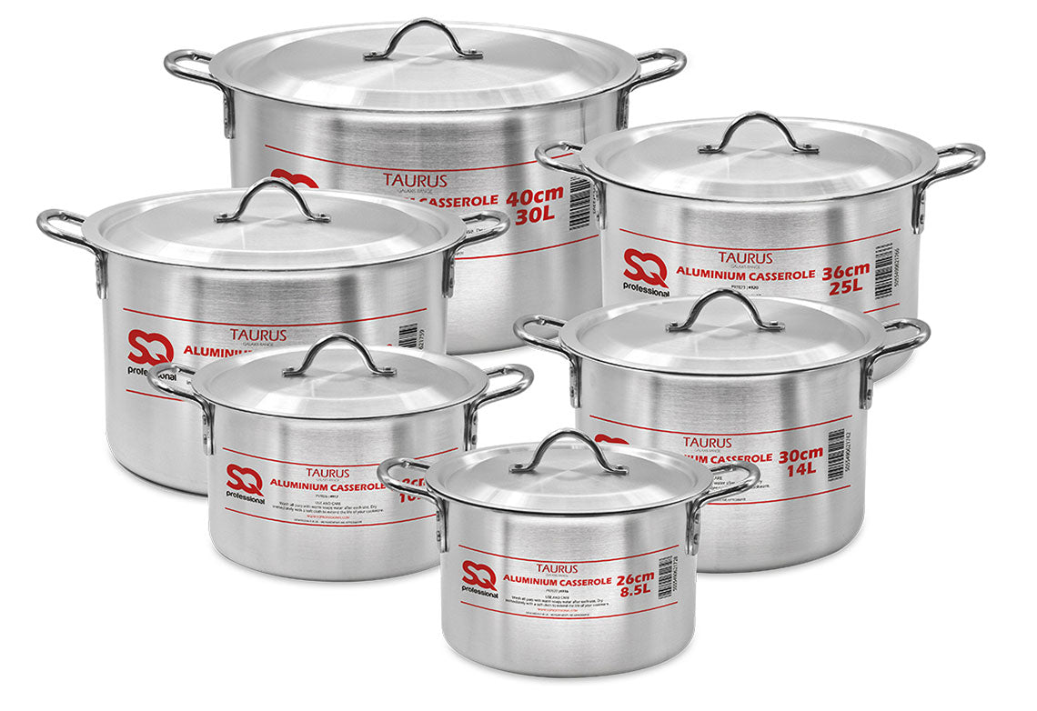 SQ Professional Galaxis Taurus Casserole Set 6Piece Stainless Steel Cookware