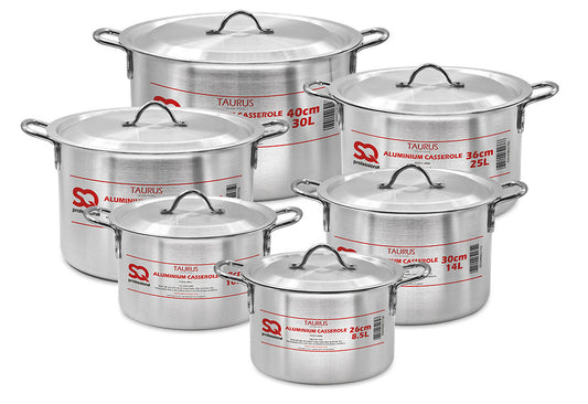 SQ Professional Galaxis Taurus Casserole Set 6Piece Stainless Steel Cookware