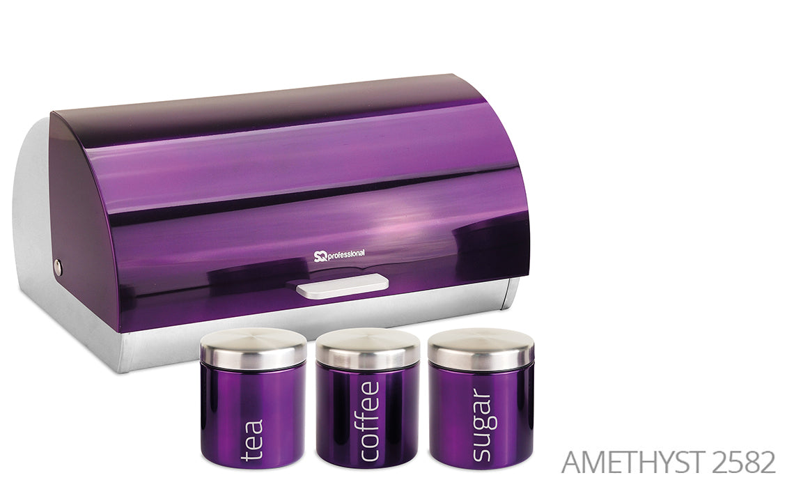 Gems Metal Bread Bin with 3 Canisters Organize Your Kitchen in Style