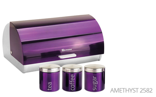 Gems Metal Bread Bin with 3 Canisters Organize Your Kitchen in Style