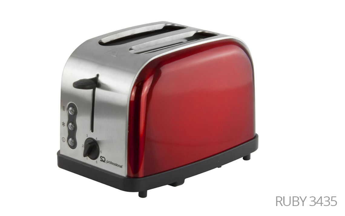 SQ Professional Gems Legacy 2 Slice Toaster 900W in Ruby Red