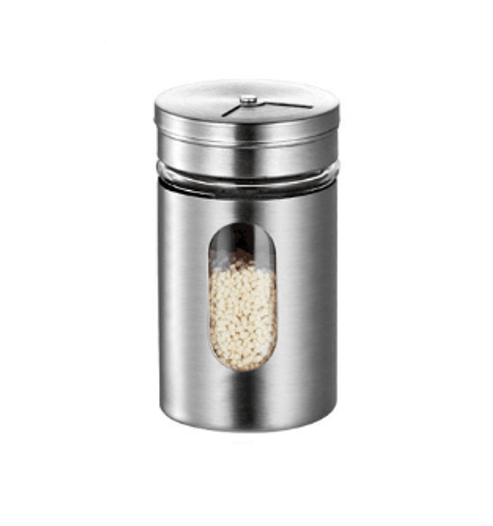 Elegant Stainless Steel Glass Spice Jar 8 x 5cm