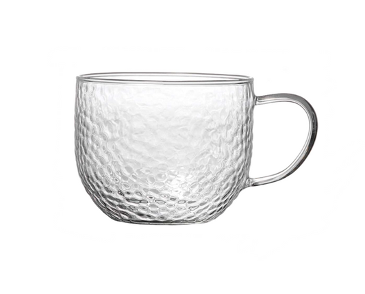 Elegant Textured Glass Breakfast Cup 10 x 8 cm