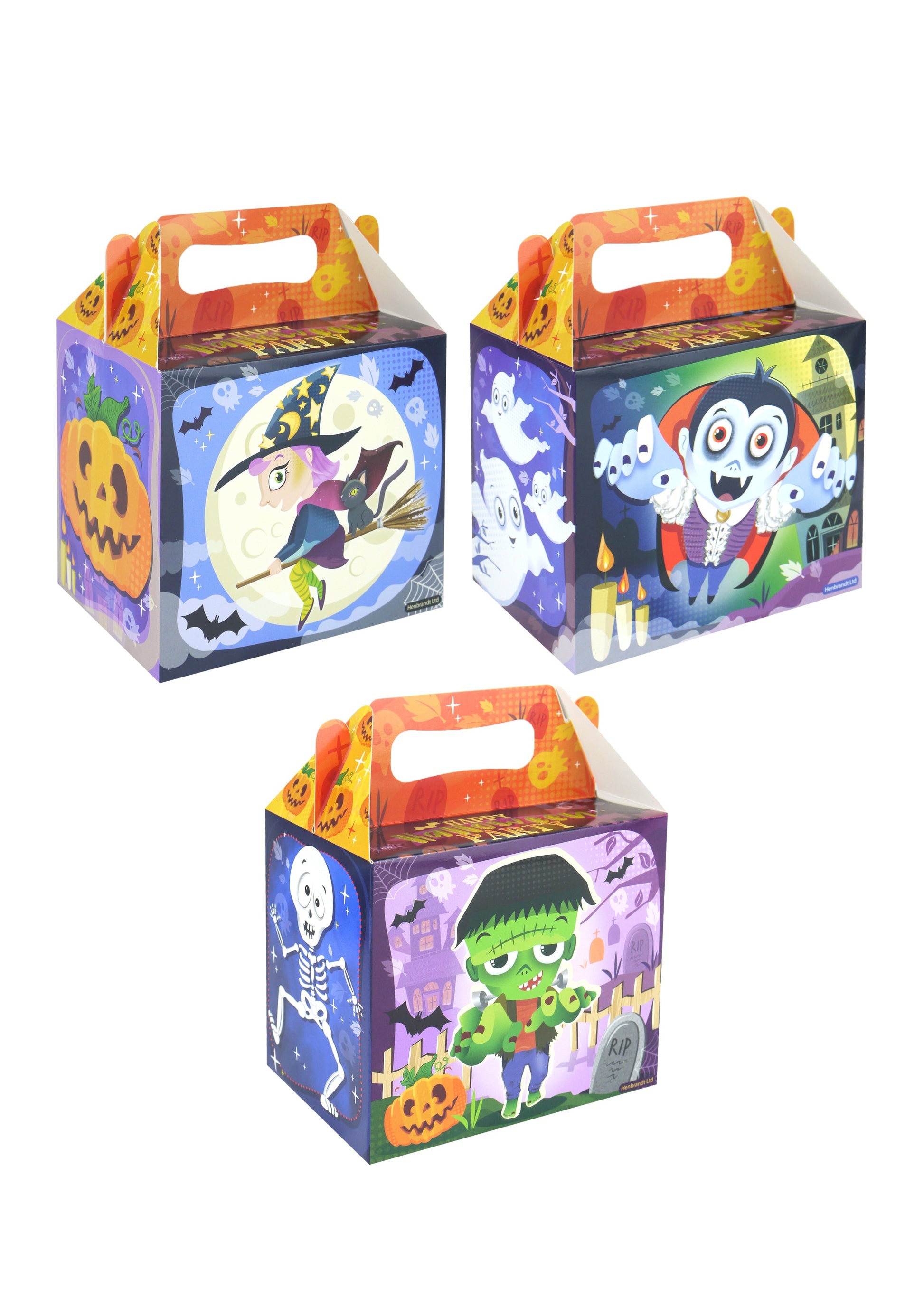 Halloween Lunch Boxes Set of 3 Spooky Designs