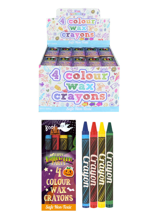 Halloween Mini Wax Crayon Packs 4pcs Fun Party Favors and Prizes