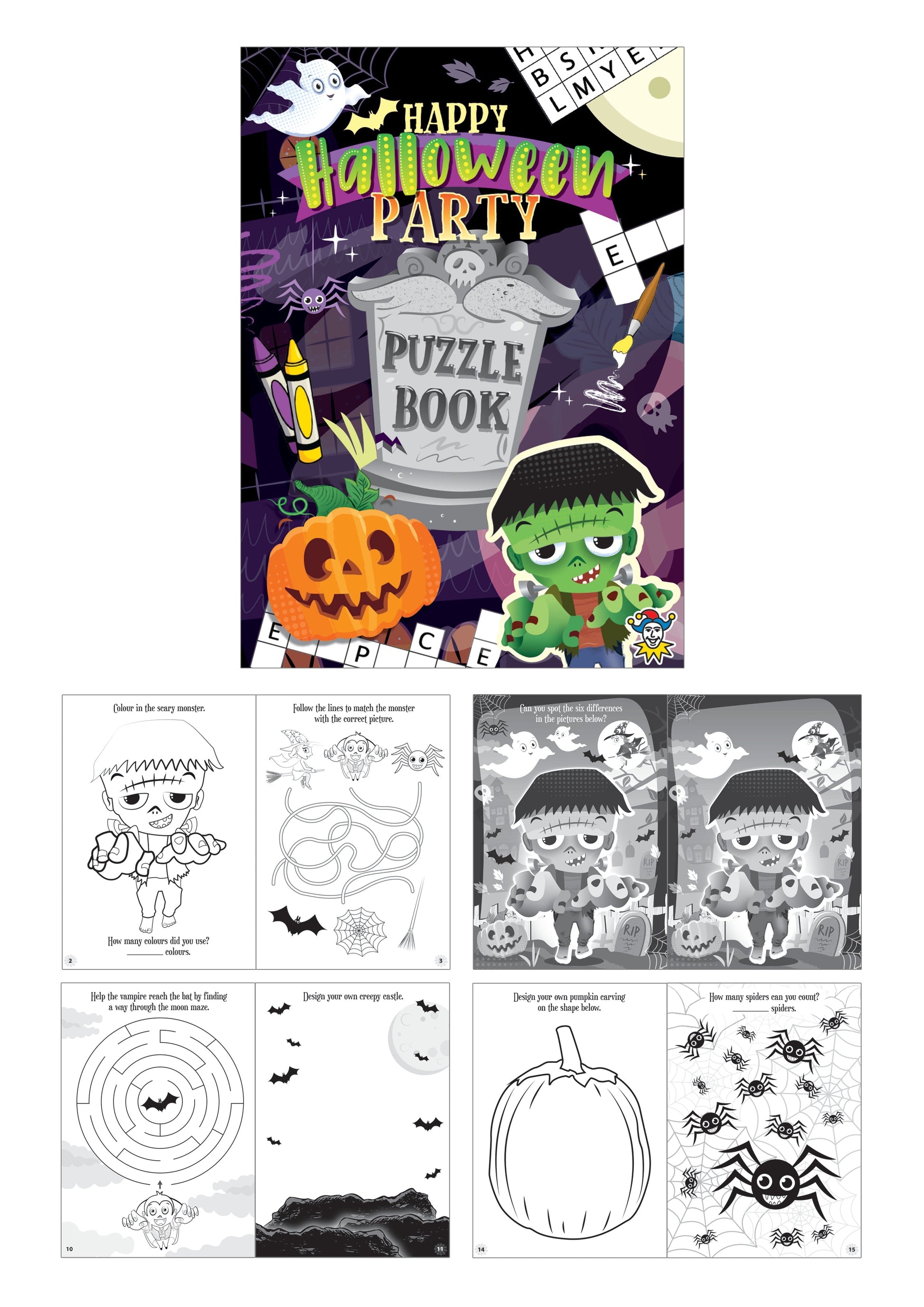 Halloween A6 Mini Puzzle Books Fun Activities for Spooky Season