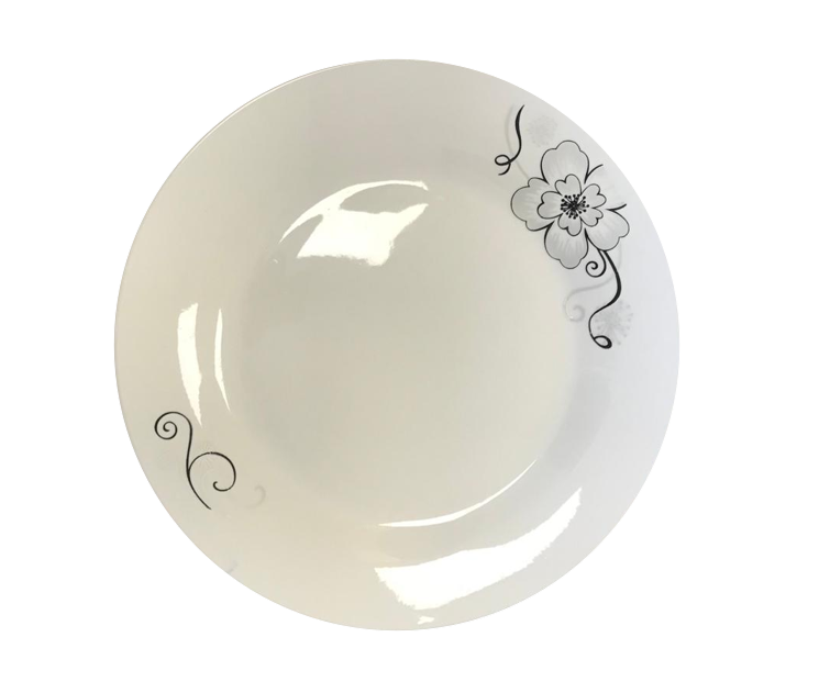 Elegant Dining Appetiser Plate with White Floral Design 18 cm