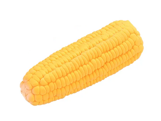 Squeaky Yellow Corn Cob Dog Toy 16 cm
