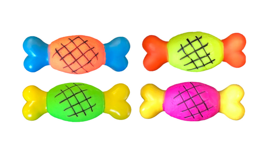 Interactive Squeaky Dog Toy Cartoon Meat Bone Design