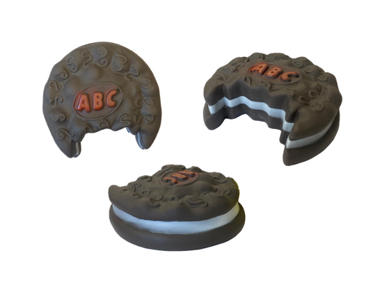 Interactive Squeaky Dog Toy Chocolate Cream Cookie Design