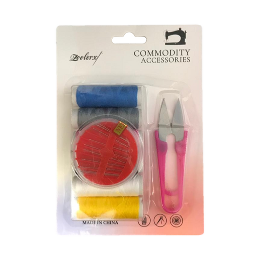 Complete Sewing Kit with Needles Thread Snips and Assorted Colour Threads