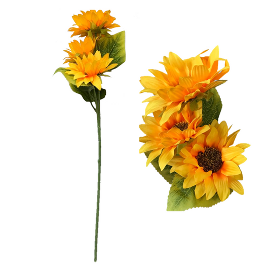 53cm Artificial Yellow Sunflower Stem for Home Decor