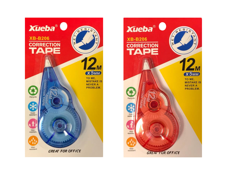 Premium White Dry Correction Tape Dispenser 12m x 5mm