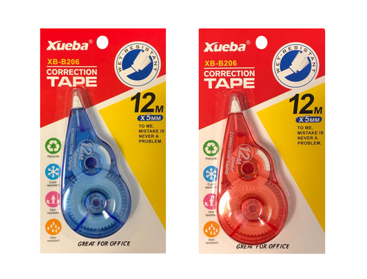 Premium White Dry Correction Tape Dispenser 12m x 5mm