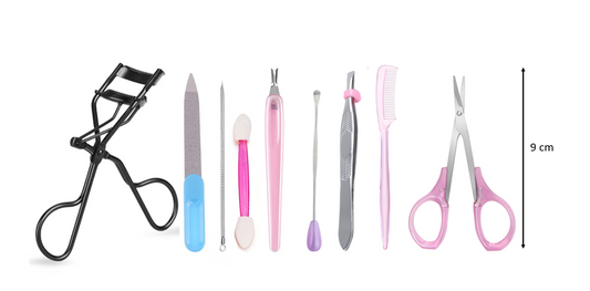 9Piece Mini Beauty Tools Set with Eyelash Curler