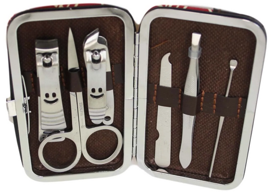 Compact 7Piece Foldable Nail Manicure Set with Assorted Designs