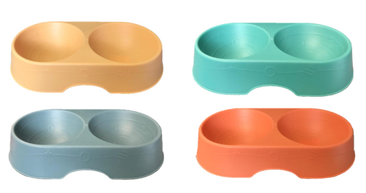 Durable Plastic Pet Dog Feeding Bowl Assorted Colors