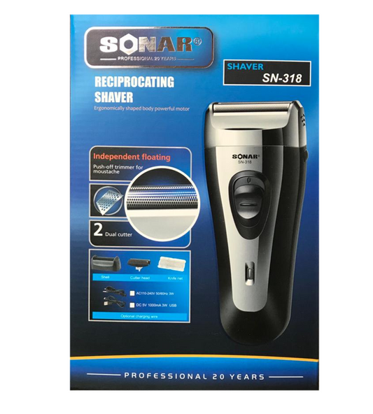Sonar SN318 MicroUSB Dual Cutter Shaver Efficient Grooming Solution