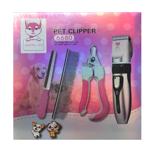 Premium Pet Dog Grooming Clipper Set 4 Essential Tools Included
