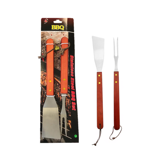 Premium 2Piece Metal BBQ Meat Carving Tool Set