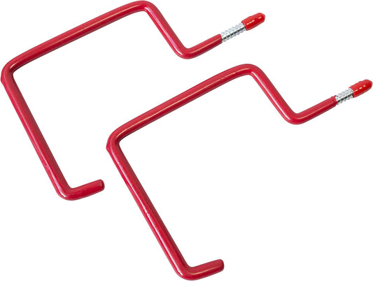 Durable Red Utility Hooks Set of 2 185cm Plastic Coated