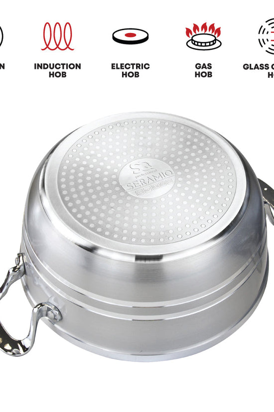 SQ Professional Seramiq Mianra Diecast Stockpot Set of 5 Quartz Premium Cooking Essentials