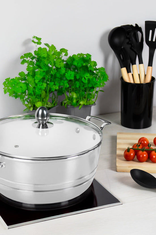 SQ Professional Seramiq Mianra Diecast Stockpot Set of 5 Quartz Premium Cooking Essentials