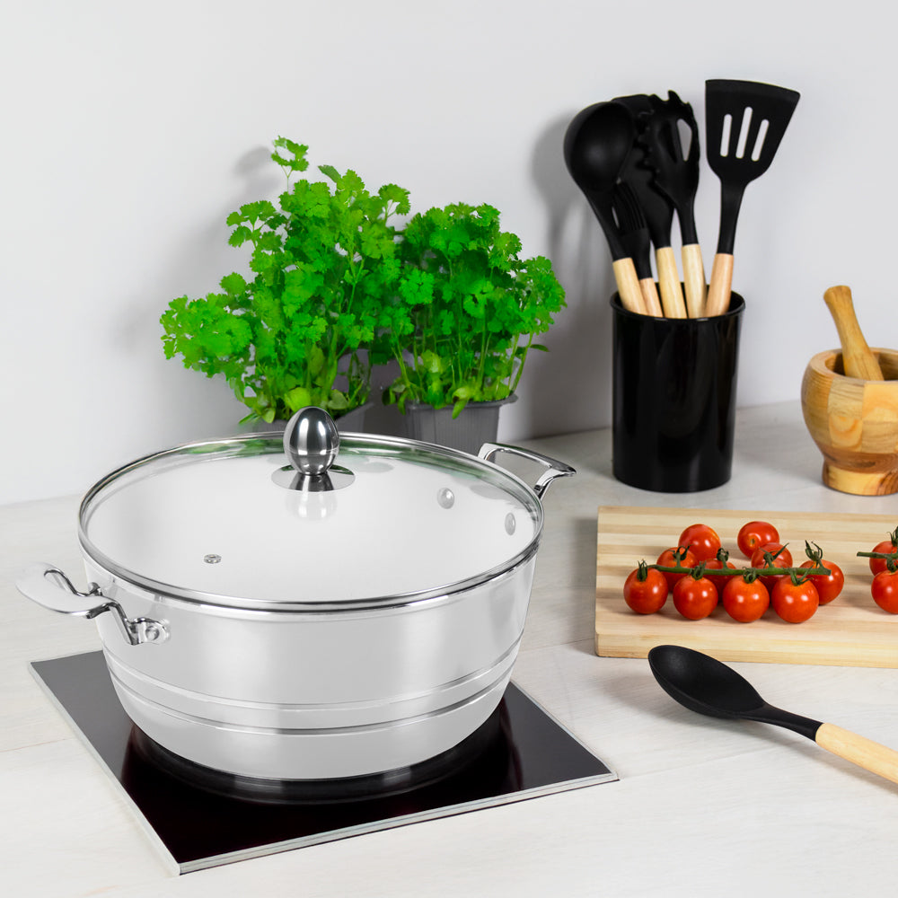 SQ Professional Seramiq Mianra Diecast Stockpot Set of 5 Quartz Premium Cooking Essentials