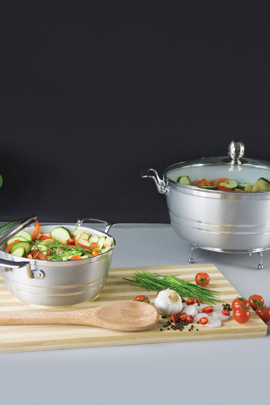 SQ Professional Seramiq Mianra Diecast Stockpot Set of 5 Quartz Premium Cooking Essentials