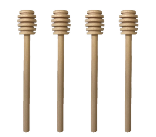 Set of 4 Handcrafted Wooden Honey Dripping Spoons